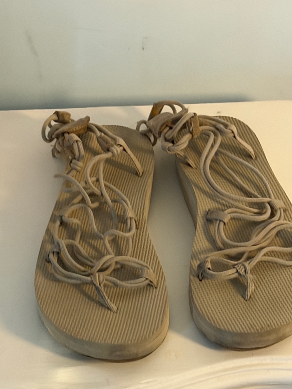 Teva Women's Tan Lace-Up Rope Strap Sandals